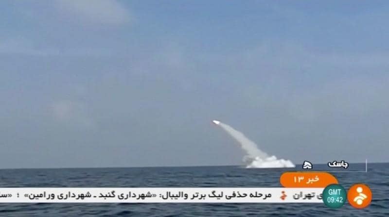 Iran says it made successful submarine missile launch in Gulf war games