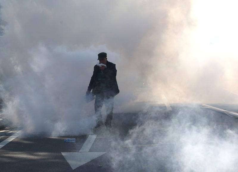 Albanian police disperse protesters with tear gas and water cannon