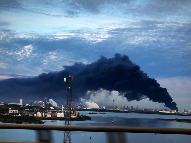 Houston checks air quality from Texas petrochemical fire smoke seen miles away