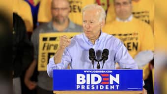 At first 2020 event, Biden sets up battle with Trump over union vote