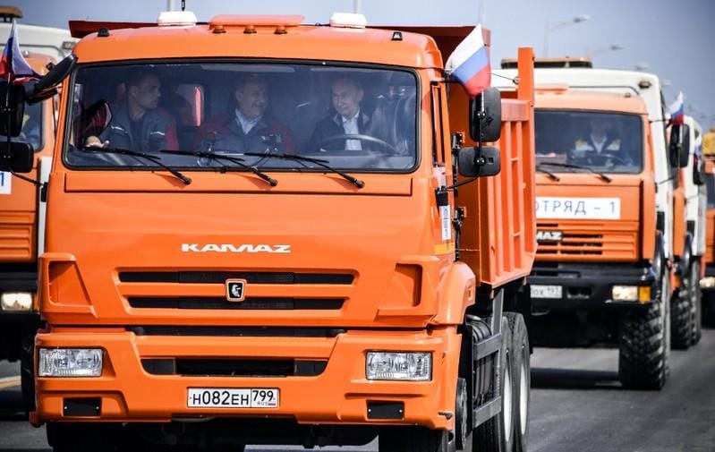 Trucker Putin opens Russia bridge link with annexed Crimea