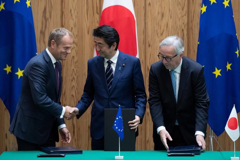 Japan EU sign free trade pact amid worries about Trump