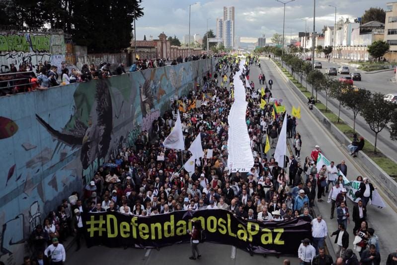 Thousands of Colombians march to protest activist killings