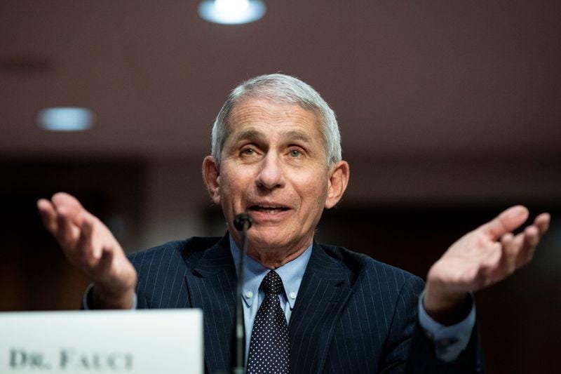 COVID19 outbreak in hardhit US states may be peaking Fauci says