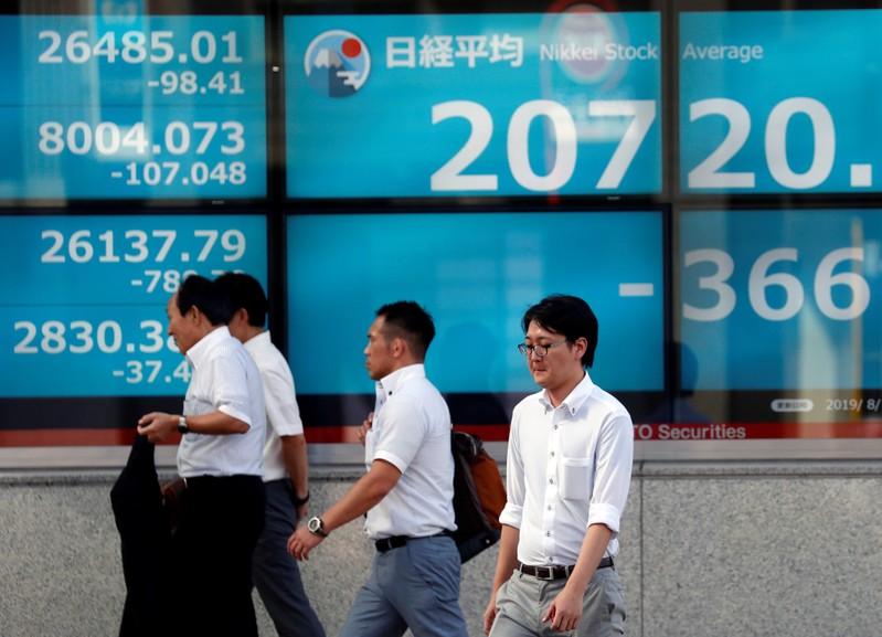 Global stocks deepen losses as U.S. brands China currency manipulator Global stocks deepen losses as U.S. brands China currency manipulator
