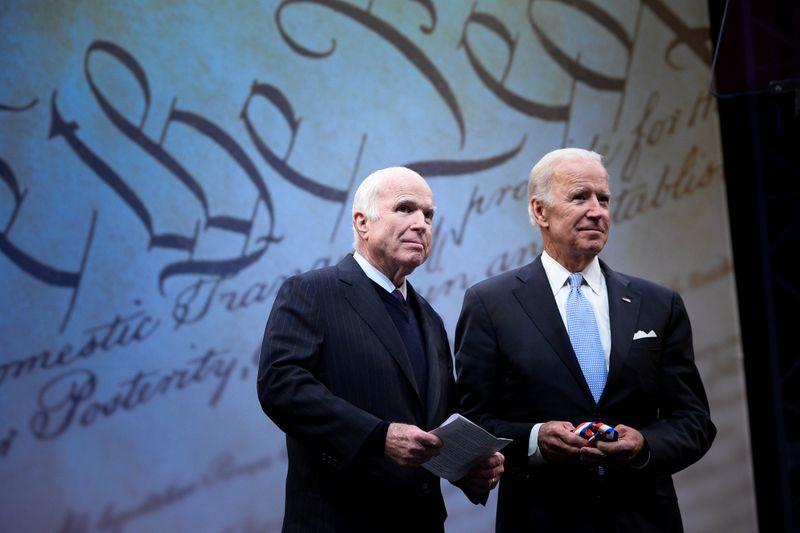 With no love for Trump John McCains widow praises Democrat Joe Biden