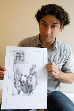 Exiled Syrian artist draws torture to "continue the revolution" Exiled Syrian artist draws torture to "continue the revolution"