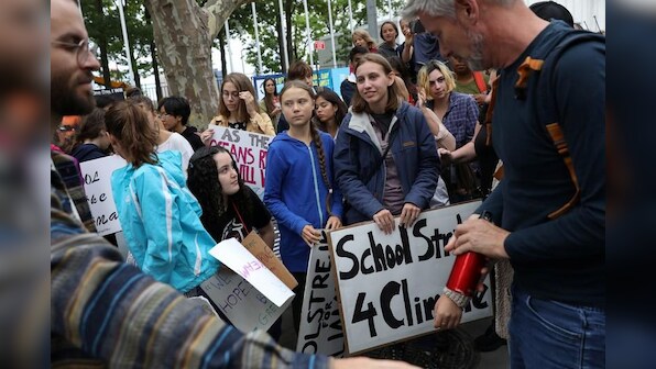 Teenage activist Greta Thunberg takes climate protest to Trump