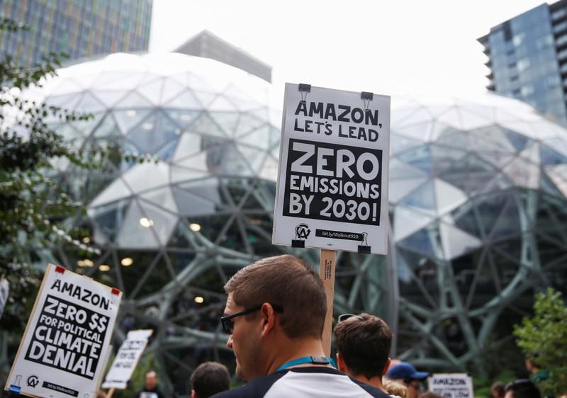 In tech awakening US workers at Google Amazon join climate protests