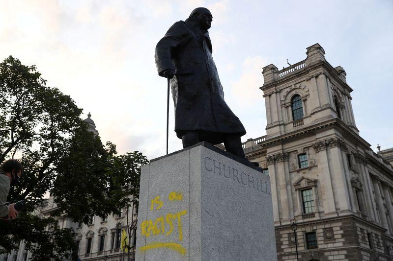 Teenager charged with defacing Churchills London statue