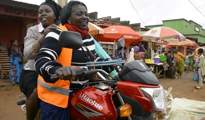 Meet the woman driving a motorbike taxi in eastern Congo