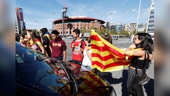 Protest against separatists' sentencing sets Barcelona streets ablaze