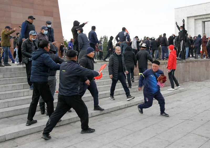 Kyrgyzstan president calls in military as protesters clash in streets
