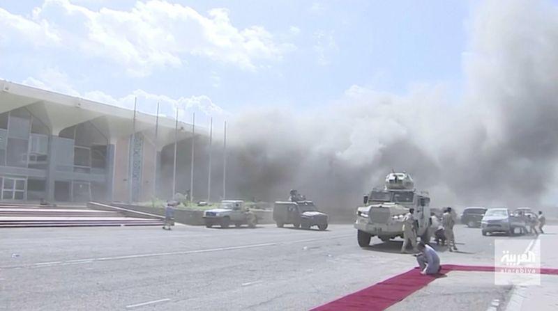 Twenty killed in attack on Aden airport moments after new Yemen cabinet lands