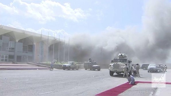 Twenty killed in attack on Aden airport moments after new Yemen cabinet lands